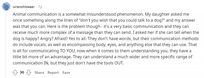 An interesting point of view about communication and understanding.