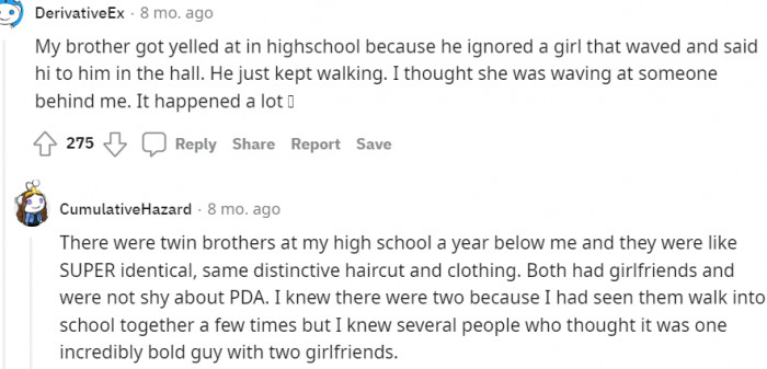 One bold guy with two girlfriends