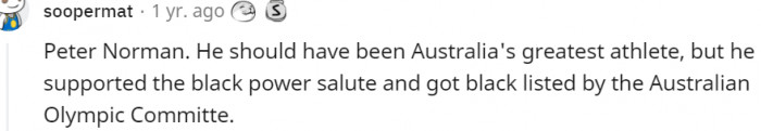 8. What Peter Norman faced for supporting the Black Power salute