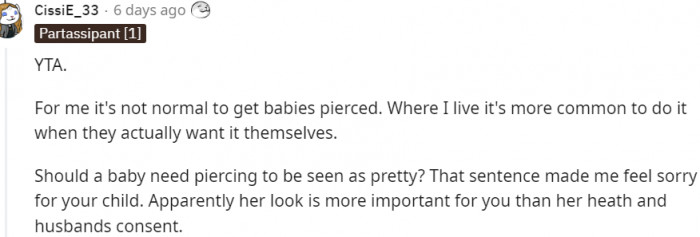 Not normal to get babies' ears pierced