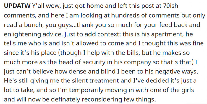 It seems he took it more personally than she expected.