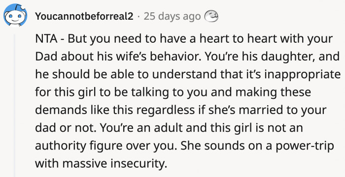 Maybe Sarah is testing how much she can get away with.