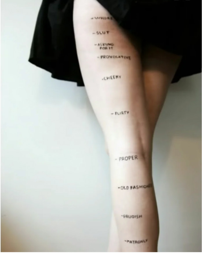 11. Instead of seeing the nature or character, society categorizes the girl as good or bad based solely on the length of her clothes.