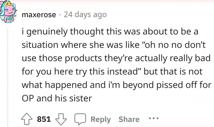 She should have said, 'Do not use this; instead, use this product for faster results.'