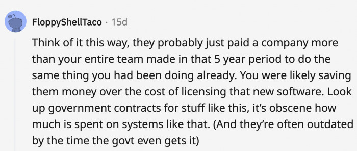 This Redditor is not wrong; it just really took OP's ex-employer to figure it out