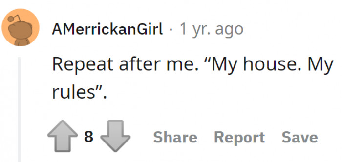 Her house, her rules!