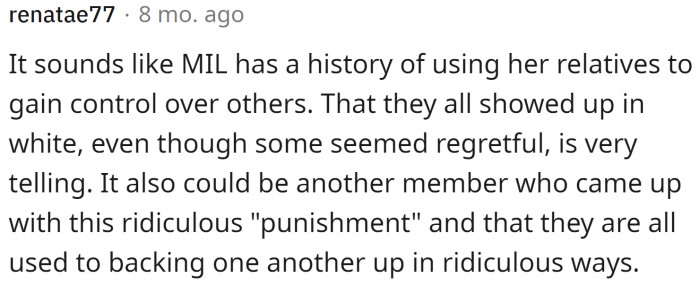 Who knows what the mother-in-law and her relatives will do in the future?