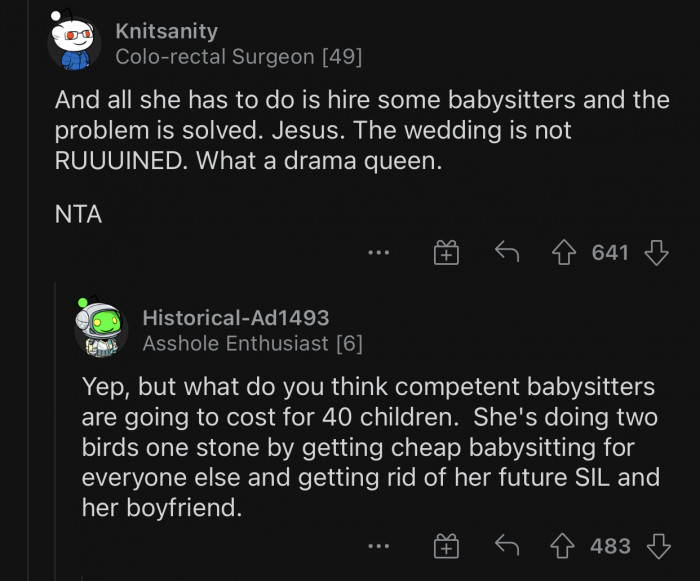 Why even involve OP and her boyfriend in this ordeal?