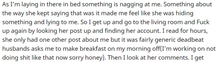 Then I look at her comments