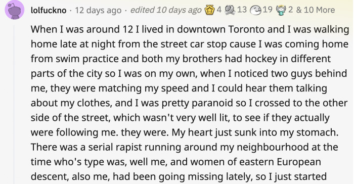 Her gut feeling to run led her to the good graces of being helped by the most unexpected person