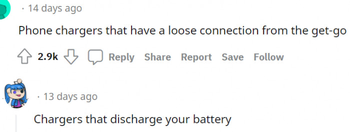 4. Chargers that actually discharge your batteries