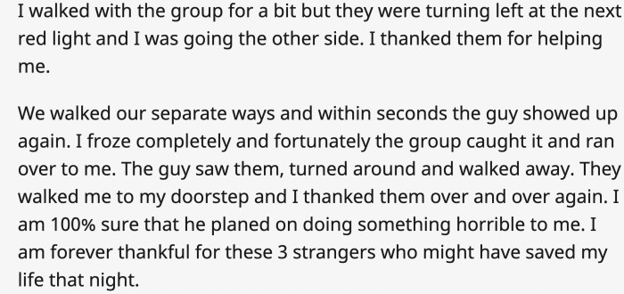 He was lucky enough to run into that group