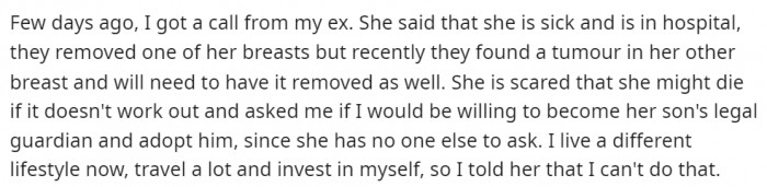 OP did the right thing by refusing to adopt the kid.