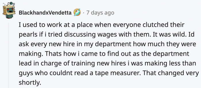 Oh, the horror! Why would you share how much you make with others in the same boat as you? Unthinkable!