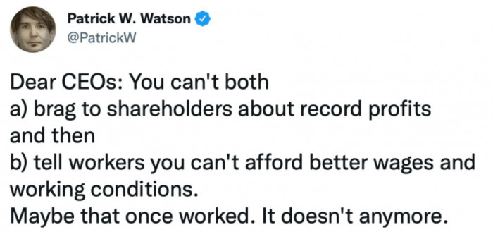 People flocked to the tweet by economic journalist Patrick W. Watson, who called out the hypocrisy.