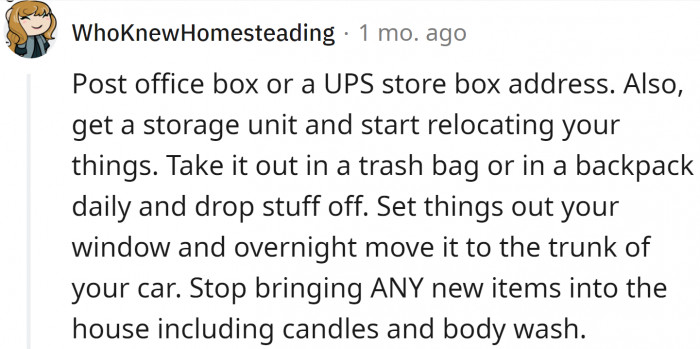 The point here is to hide the stuff.