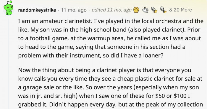 12. A time when a collection would come in handy