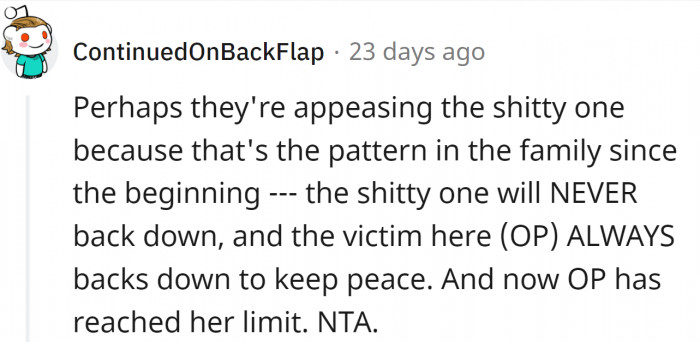 The other side never backs down.