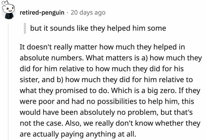 The crux of the problem is not really the money, as this one Redditor pointed out.