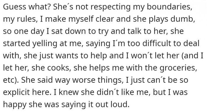 What the monster-in-law does