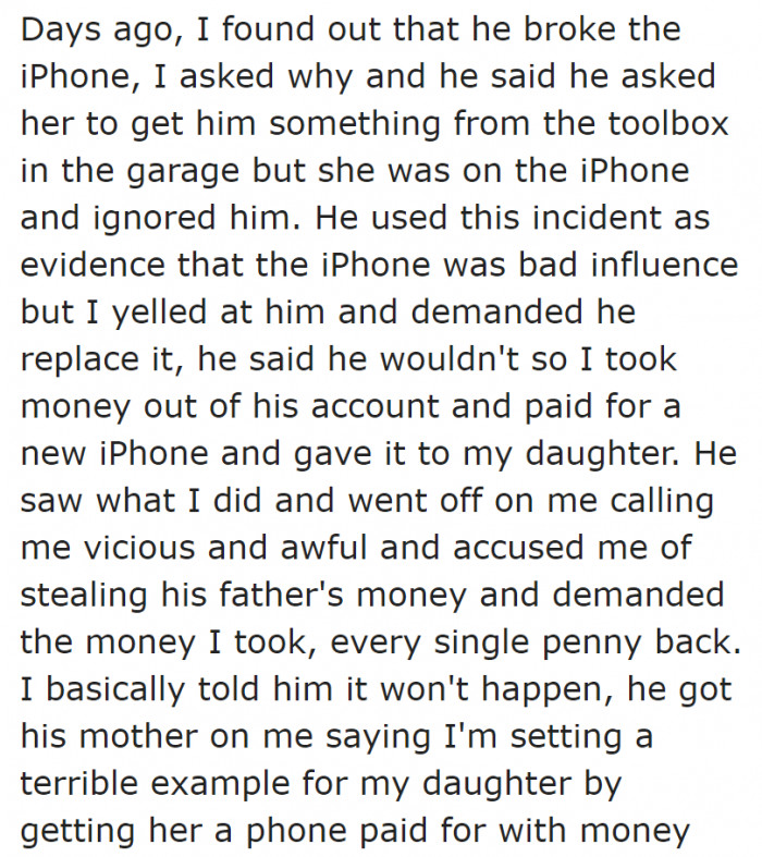 What her angry husband did and how she responded.