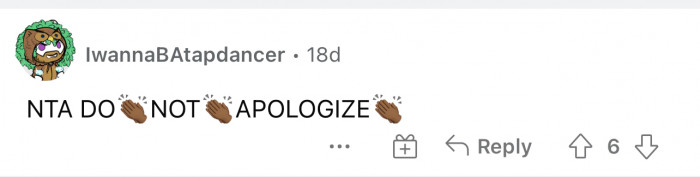 She has nothing to apologize for.
