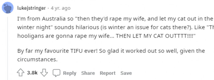 In the end, we're all glad it worked out well, given the circumstances.