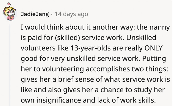 Her daughter might pick up an important lesson or two