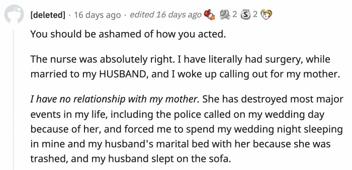 Yet another nurse tried to enlighten OP...