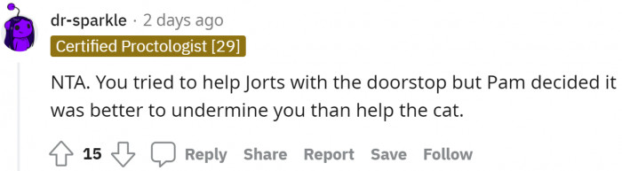 She was just trying to force dictatorship over the man.