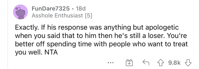 His response should have been an apology.