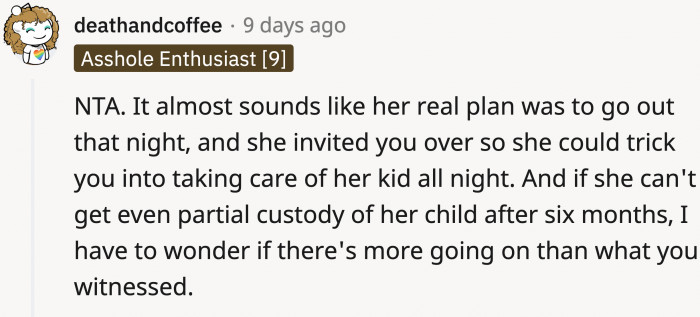 OP became free childcare while Lucy messed around somewhere.