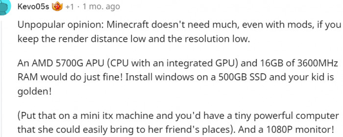 21. Minecraft doesn't need much