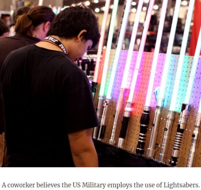 33. The use of lightsabers