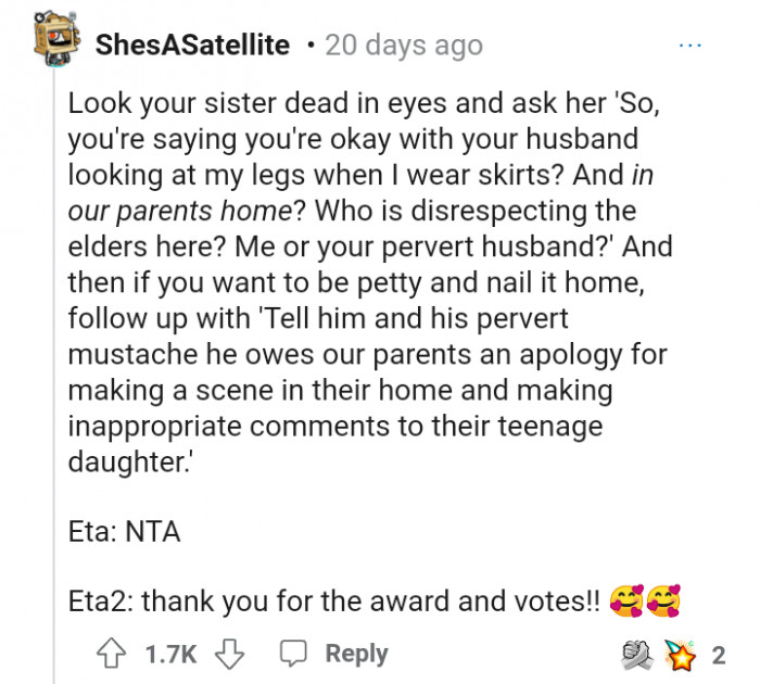 Some words for OP's sister