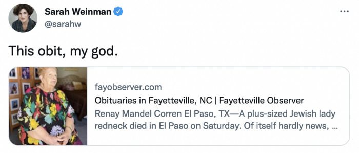 The obituary went viral quickly on Twitter, and people couldn't get enough!