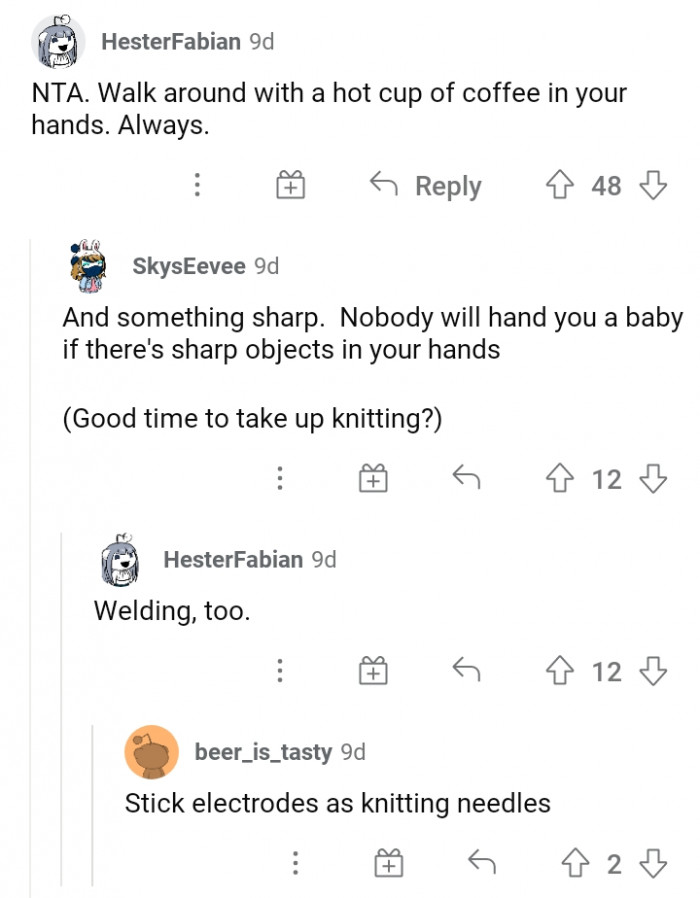 #18 Carrying Something Will Keep the Baby Off Your Hands.