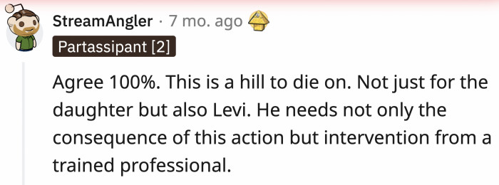 Levi needs therapy, stat.