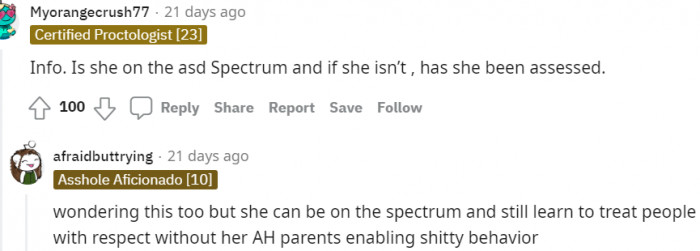 9. She can still learn to treat people with respect