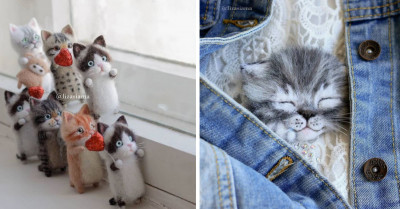 Russian Artist Crafts The Sweetest Felt Cats, You'll Totally Fall In Love With Them