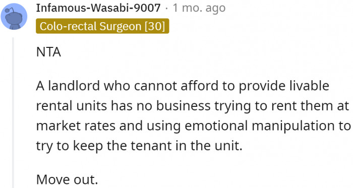 Emotional manipulation is this landlady's game.