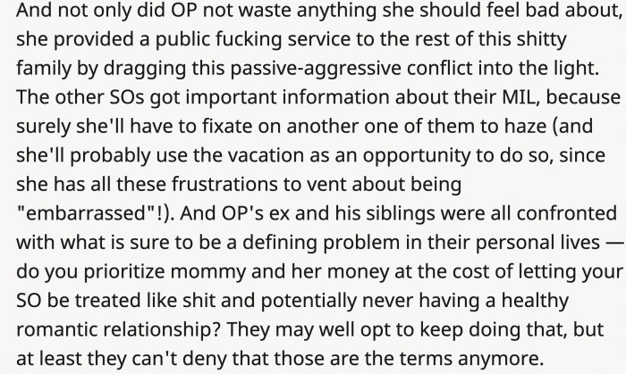 The rest of the significant others in that family should honestly reflect on their choices before it's too late.