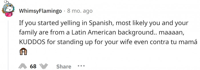 It is sad to see someone going against their mother, but when their mother is wrong, it is absolutely fine.
