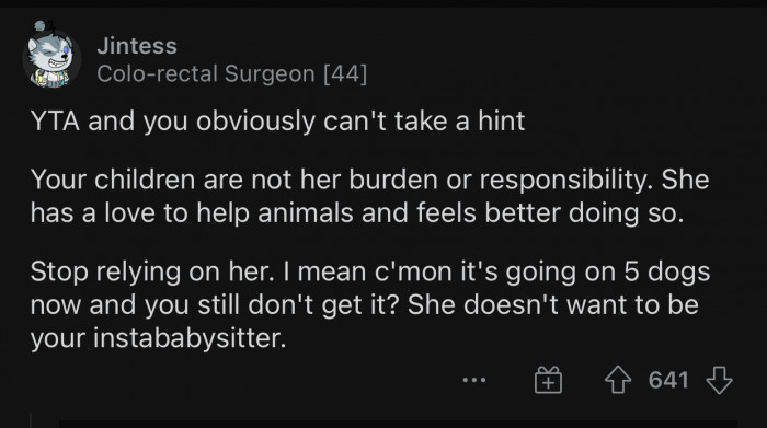 She can't take a hint.