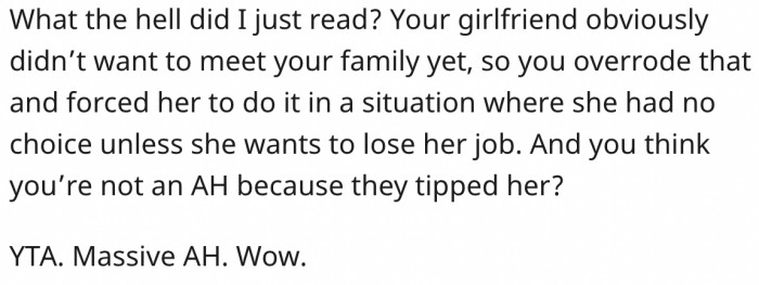 She was at her job, dude. You should've respected her right to privacy.