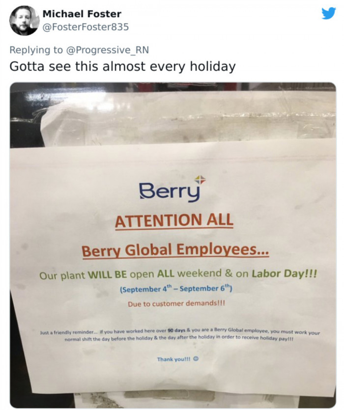 Some employers ban their staff from taking time off during every holiday.