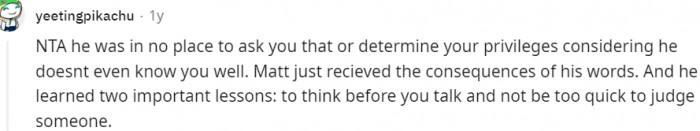 12. He received the consequences of his words