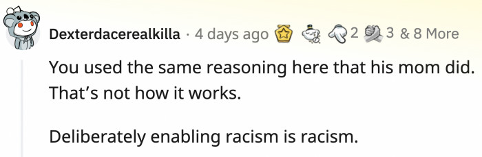 Other Reddit users shut that down quickly.