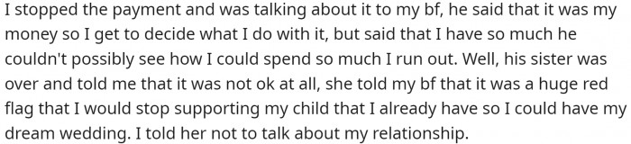 Her new boyfriend said it is her money, but she has plenty of it.