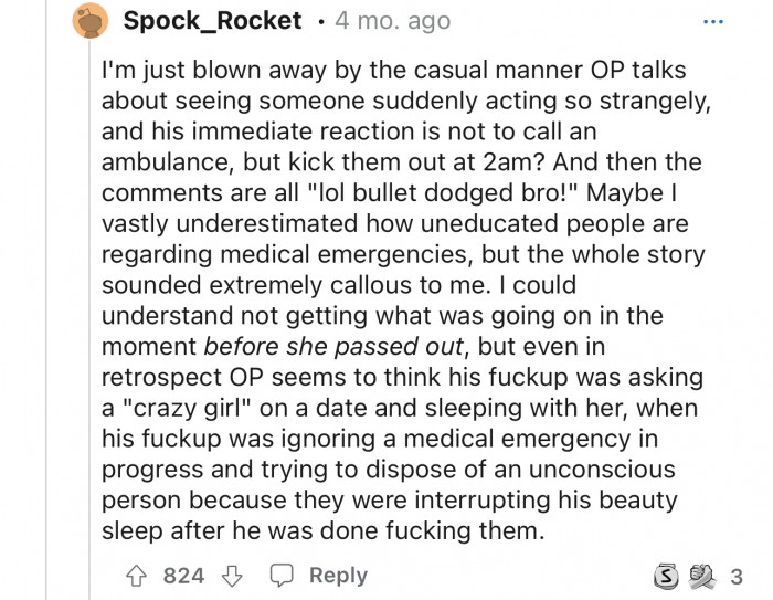 Another person putting a bit of blame on OP for how he handled it. 